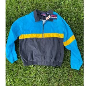 NWT Vintage Windbreaker Pure Sweat Blue Yellow Black 90s 1x